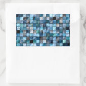 Sticker Rectangulaire Mosaïque Bleue De Carreaux (Sac)