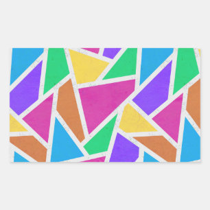 Sticker Rectangulaire Mosaïque de couleurs vives arc-en-ciel