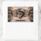Sticker Rectangulaire Mosaïque du désert sud-ouest de Kokopelli (Sac)