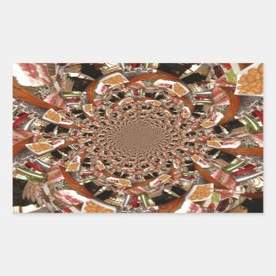 Sticker Rectangulaire Mosaïque Envoûtante de Couleurs Brunes de Sushi