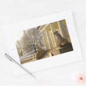 Sticker Rectangulaire Moscou. Hiver. sculpture de lions. (Enveloppe)