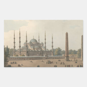 Sticker Rectangulaire Mosquée Bleue du Sultan Ahmed, Istanbul, Turquie