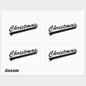 Sticker Rectangulaire Mot de conception de texte original CHRISTMAS (Feuille)