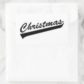 Sticker Rectangulaire Mot de conception de texte original CHRISTMAS (Sac)