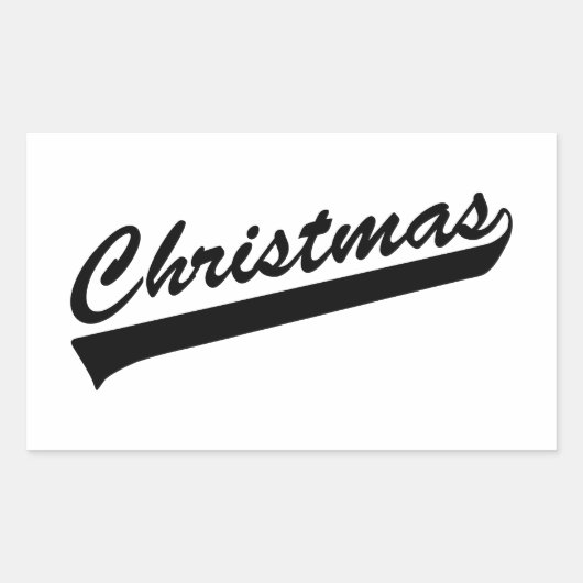 Sticker Rectangulaire Mot de conception de texte original CHRISTMAS (Devant)