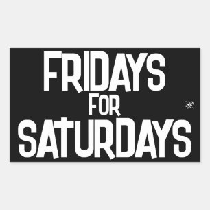 Sticker Rectangulaire Mot de fin de semaine (vendredi pour samedi) v2