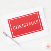 Sticker Rectangulaire Mot de Noël simple rouge (Enveloppe)