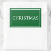 Sticker Rectangulaire Mot de Noël simple vert (Sac)