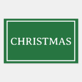 Sticker Rectangulaire Mot de Noël simple vert (Devant)
