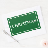 Sticker Rectangulaire Mot de Noël simple vert (Enveloppe)