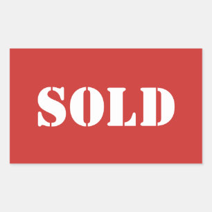 Sticker Rectangulaire Mot de typographie Rouge VENDU