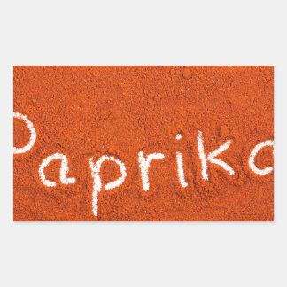 Sticker Rectangulaire Mot paprika écrit en poudre paprika