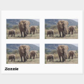 Sticker Rectangulaire Mother éléphant walking with elephant calf (Feuille)