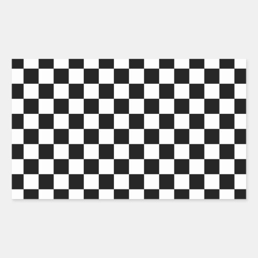 Sticker Rectangulaire Motif à damiers noir et blanc (Devant)