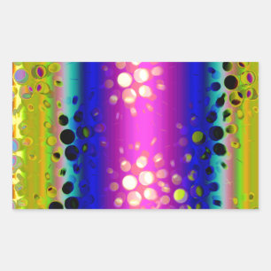 Sticker Rectangulaire Motif à pointillés de Kaleidoscope arc-en-ciel