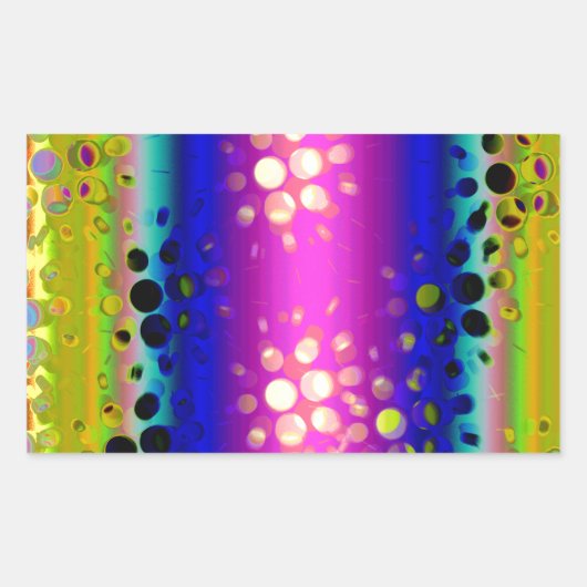 Sticker Rectangulaire Motif à pointillés de Kaleidoscope arc-en-ciel (Devant)