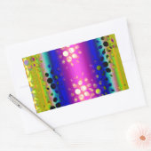 Sticker Rectangulaire Motif à pointillés de Kaleidoscope arc-en-ciel (Enveloppe)