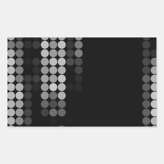 Sticker Rectangulaire Motif à points Nuances de gris (Devant)