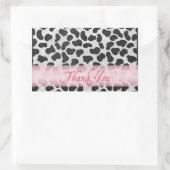 Sticker Rectangulaire Motif à taches dalmate Merci rose (Sac)
