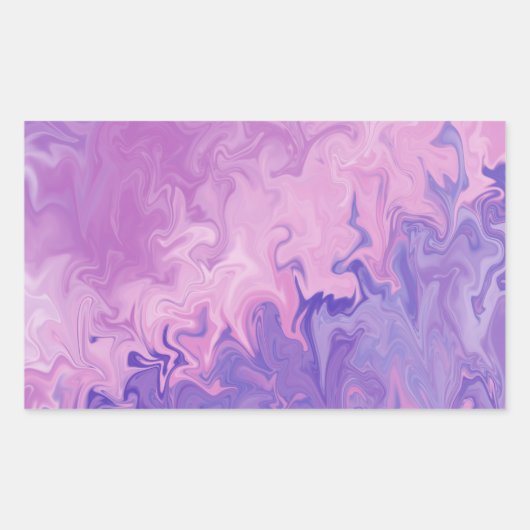 Sticker Rectangulaire Motif Abstrait de Marbre Liquide Violet (Devant)