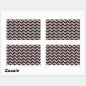 Sticker Rectangulaire Motif Amethyst Gold Black Zigzag (Feuille)