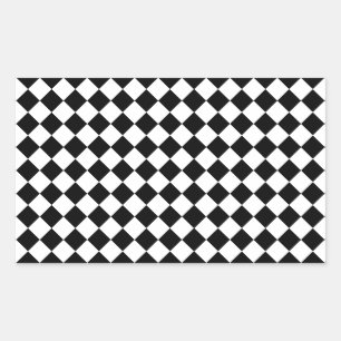 Sticker Rectangulaire Motif arlequin noir et blanc