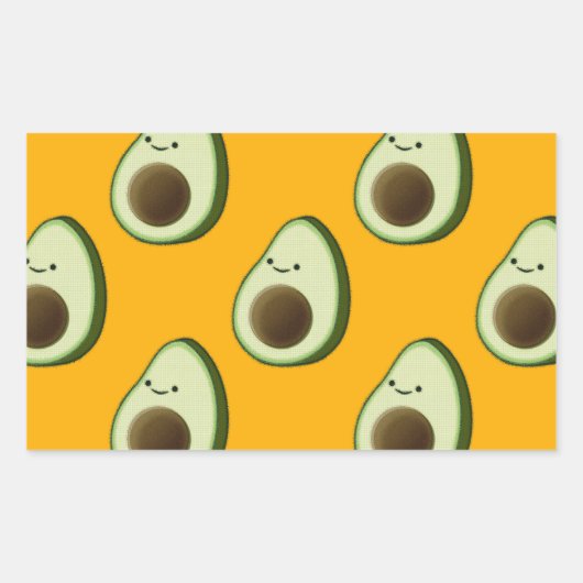 Sticker Rectangulaire Motif Avocado (Devant)