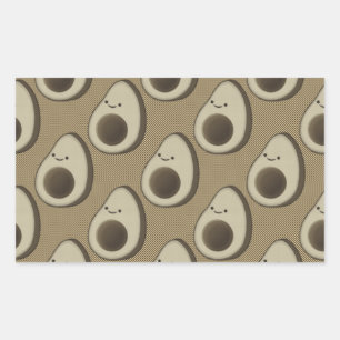 Sticker Rectangulaire Motif Avocado de style vintage