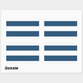 Sticker Rectangulaire Motif bleu blanc de la marine moderne (Feuille)