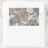 Sticker Rectangulaire Motif bleu et Brown Paisley (Sac)