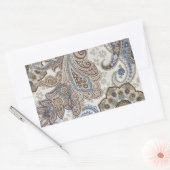 Sticker Rectangulaire Motif bleu et Brown Paisley (Enveloppe)