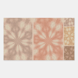 Sticker Rectangulaire Motif Brown rose beige