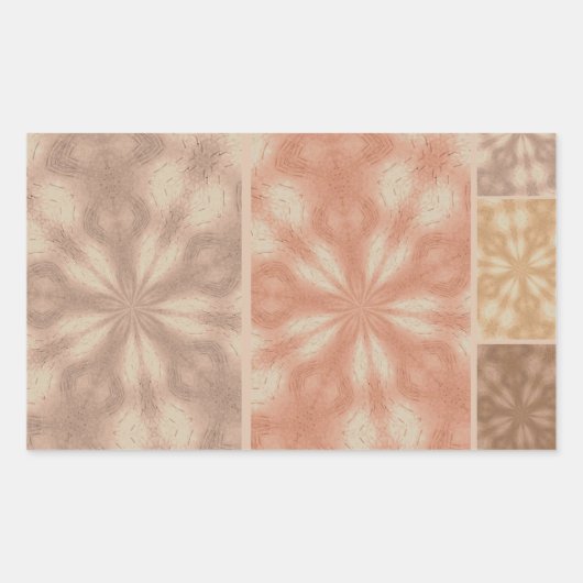 Sticker Rectangulaire Motif Brown rose beige (Devant)