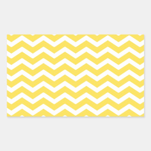 Sticker Rectangulaire Motif Chevron blanc jaune (Devant)