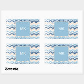 Sticker Rectangulaire Motif Chevron de l'océan Pacifique (Feuille)
