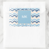 Sticker Rectangulaire Motif Chevron de l'océan Pacifique (Sac)