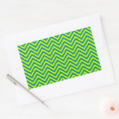 Sticker Rectangulaire Motif Chevron turquoise et Lime Green (Enveloppe)