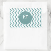 Sticker Rectangulaire Motif Chevron ZigZag dans Mint Green (Sac)