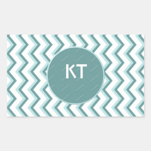 Sticker Rectangulaire Motif Chevron ZigZag dans Mint Green