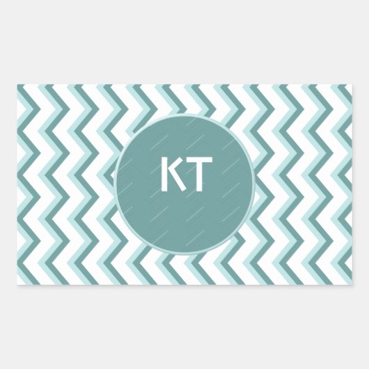 Sticker Rectangulaire Motif Chevron ZigZag dans Mint Green (Devant)