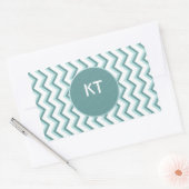 Sticker Rectangulaire Motif Chevron ZigZag dans Mint Green (Enveloppe)