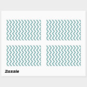 Sticker Rectangulaire Motif Chevron ZigZag dans Mint Green (Feuille)