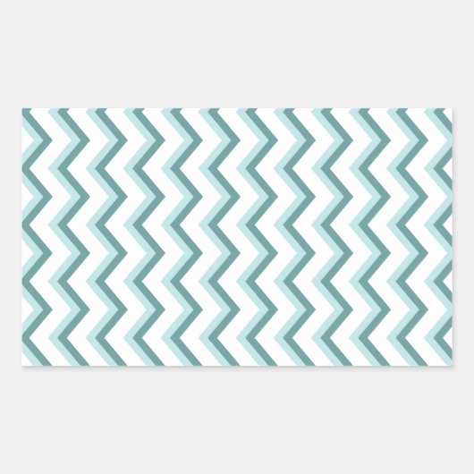 Sticker Rectangulaire Motif Chevron ZigZag dans Mint Green (Devant)