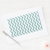 Sticker Rectangulaire Motif Chevron ZigZag dans Mint Green (Enveloppe)