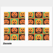 Sticker Rectangulaire Motif citrouille Halloween (Feuille)