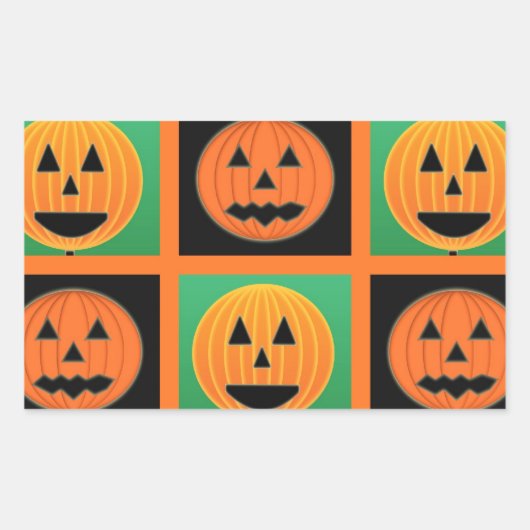 Sticker Rectangulaire Motif citrouille Halloween (Devant)
