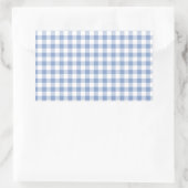 Sticker Rectangulaire Motif classique En vichy bleu coché (Sac)