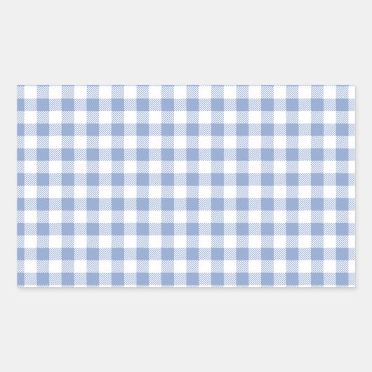Sticker Rectangulaire Motif classique En vichy bleu coché (Devant)