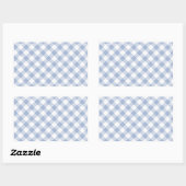 Sticker Rectangulaire Motif classique En vichy bleu coché (Feuille)