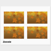 Sticker Rectangulaire Motif d'automne avec feuilles d'érable en chute et (Feuille)